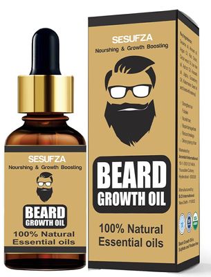 SESUFZA Beard Oil for Men  100% Natural, Moisturizing & Conditioning  Promotes Beard Growth, Softens & Nourishes Facial Hair - 30ml