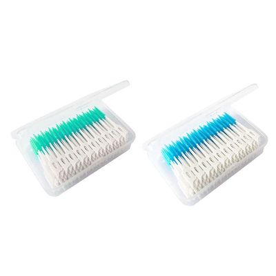 CALANDIS 160 Pcs Dental Interdental Brush Tooth Pick Flosser Toothpick Sticks Green | Dental Floss & Flossers | Oral Care
