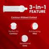DaSutra Wet & Wild Condoms - 3's Pack Lubricated, Ribbed, and Dotted (Pack of 10, Strawberry) view 2