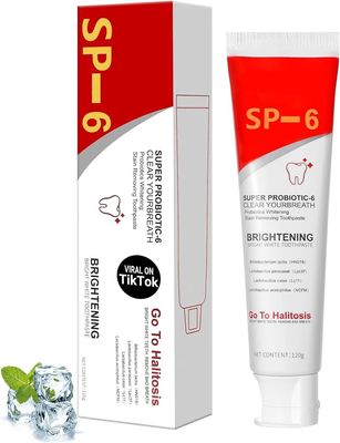 SP 6 Ultra Whitening Toothpaste | Brightening Oral Probiotic Pasta Dental | Bright White Toothpaste for Stain Removing | Fresh Breath & Teeth Health