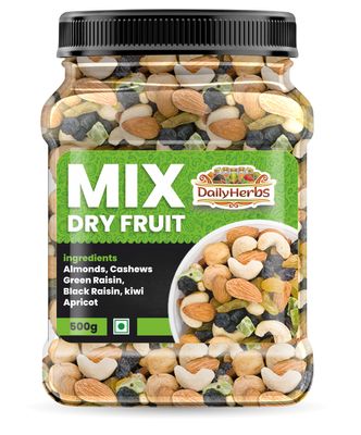DAILYHERBS Mix Dry Fruits 1kg [Almonds, Cashews, Raisins, Dates, Apricot, Kiwi]