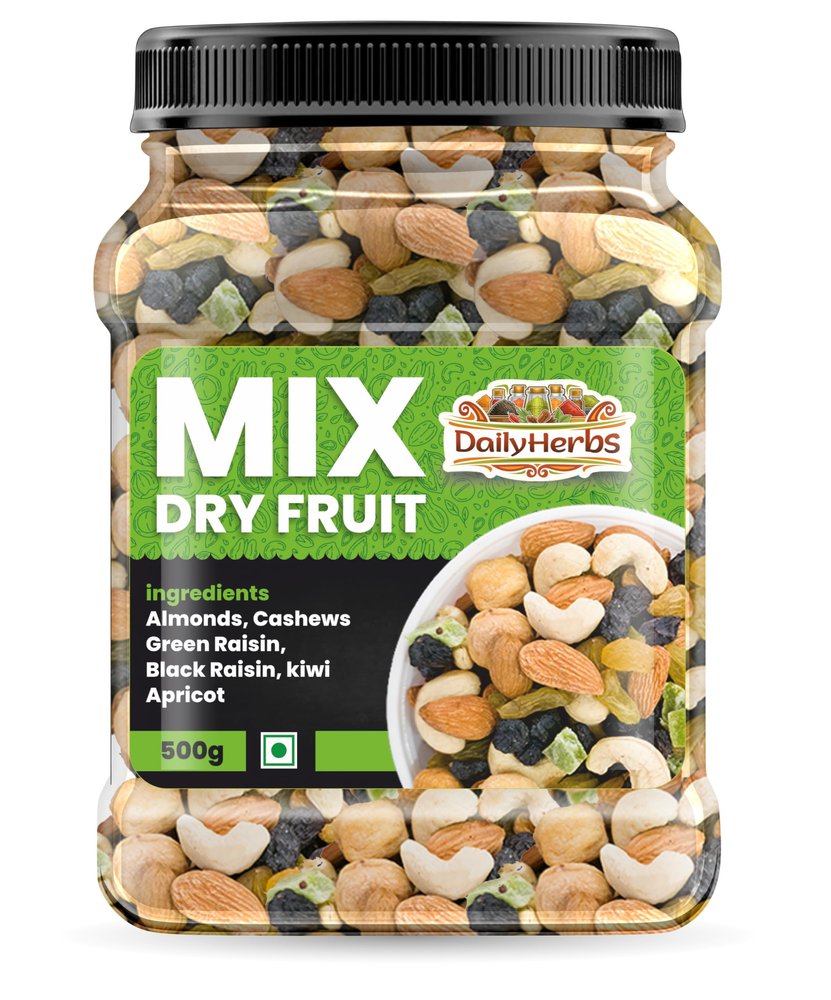 DAILYHERBS Mix Dry Fruits 1kg [Almonds, Cashews, Raisins, Dates, Apricot, Kiwi]