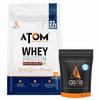 ATOM Whey Protein Double Rich Chocolate 1kg+ AS-IT-IS Creatine 100g (Combo Pack) view 1