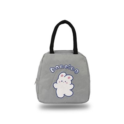 SKOFRI Insulated Lunch Bag, Portable Thermal Lunch Bags Cooler Bag Cartoon Pattern Lunch Box Organizer Tote Bag for Women Adults Kids Girls Work School Picnic Camping Travel (Grey)