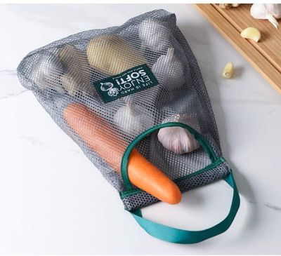 LAGETReusable beg for Fruit and Vegetable Multipurpose Bag - Pack of 3 Bags Kitchen Storage, Washable & Foldable Net Bags