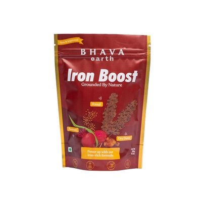 BhavaEarth Iron Boost | Chocolatey Nutrition Mix | Kids & Adults | 30 Servings | No Added Sugar | 300g