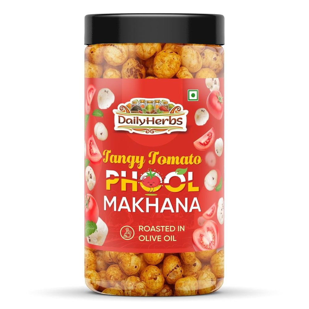 DailyHerbs Tangy Tomato Phool Makhana Roasted in Olive Oil 100 gm