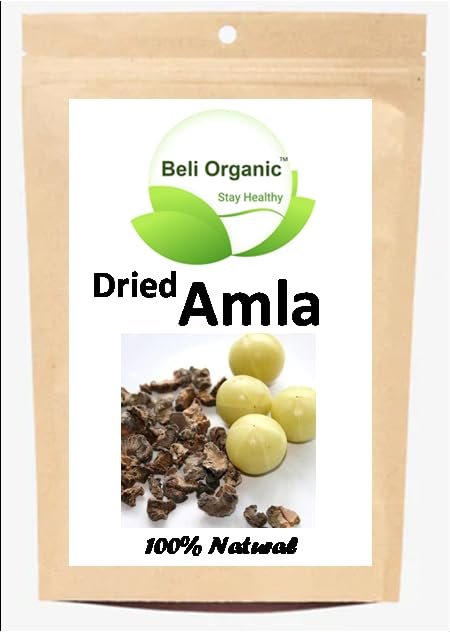 Beli Organic Dried Amla | Indian Gooseberry Dried Fruit 100% Natural (Sun dried) for Hair care, Skin care or Personal care (350 gm)