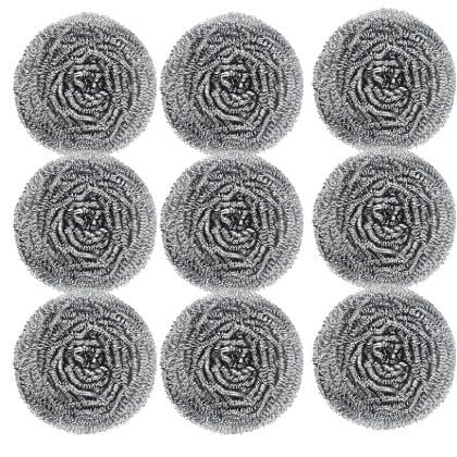 12 Piece Stainless Steel Scrubber (20gm per Piece) for Dishes, Pots, Pans, and Ovens. Easy Cleaning Scrubber for Tough Kitchen Utensils Cleaning.