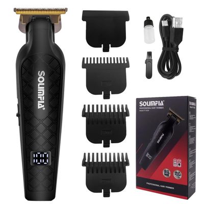 SOLIMPIA HT-6026 Digital Display 0mm Professional Cordless Hair Clippers Rechargeable Wireless Hair Grooming Set Beard Trimming Beard Styling Rechargeable Li-ion Battery 1000mAh 240 min Runtime,Men