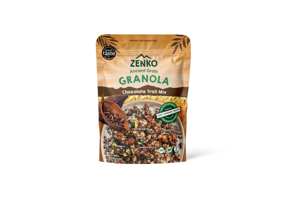 Zenko Ancient Grain | Chocolate Trail Mix Granola | with Nuts, Seeds, Oats, Sorghum, Millet | 300g