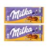Milka Caramel Chocolate Bar 100% Alpine Milk Pack of 2x100g (Imported Switzerland) view 1