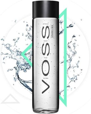 VossSparkling Water Glass Bottle, 375 ml (Pack Of 6)