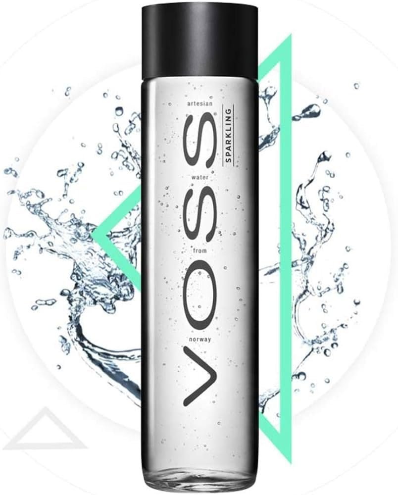 VossSparkling Water Glass Bottle, 375 ml (Pack Of 6)