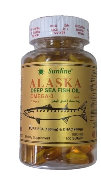 Alaska Deep Sea Fish Oil Omega 3, 100 Soft Gels, UAE Imported