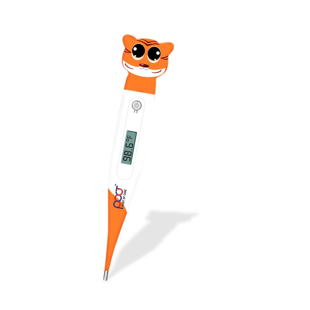 POCT Tiger Digital Thermometer with Soft Tip for Kids & Adults Oral, Underarm Use