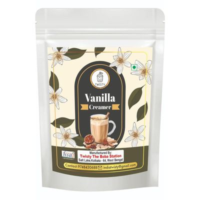 Twisty The Boba Station 1 kg Vanilla Frappe Premix | Instant & Delicious Premix for Bubble Tea, Ice Cream, Milkshakes | Easy to Prepare I Good Thickener for Shakes I Pack of 1 (1000 Grams)