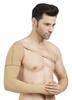 Dermapress Medical Compression Arm Sleeve with shoulder strap amd Palm | HIGH COMPRESSION | COTTON | Post Liposuction and BURN Support | Lymphedema (Beige, 4XL) view 1