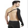 Dermapress Medical Compression Arm Sleeve with shoulder strap amd Palm | HIGH COMPRESSION | COTTON | Post Liposuction and BURN Support | Lymphedema (Black, 3XL) view 2