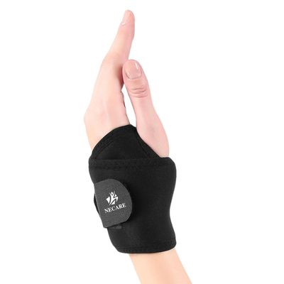 NECARE Premium Wrist and Thumb Support/Binder/Wrap (Drytex, Black, 1 Piece)