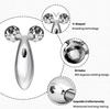 3D Massager Manual Roller 360 Rotate for Skin Lifting Wrinkle Remover Facial Massage (Silver) view 3