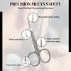 UrbanMooch Scissors for Moustache Trimming Men  Nasal Safety Personal Grooming Moustache Scissors for Men | For Beard, Mustache & Eyebrows | Blunt Round Tip, Heavy-Duty Stainless Steel view 3
