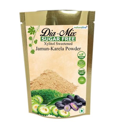 Dia-Mix Jamun Karela Powder for Diabetes - 150g | Herbal Jamun Seed and Karela Powder Mix | Natural Sugar Free | Xylitol Sweetened | Maintains Healthy Blood Sugar Level | Diabetic drink | Sugar free Diabetic powder