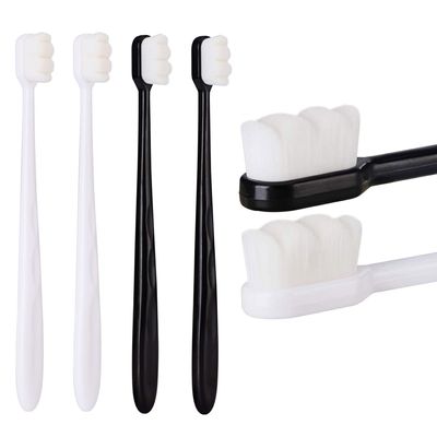 AXENTA Extra Soft Toothbrush, Ultra Soft-Bristled Adult Toothbrush Micro Nano 15000 Floss Bristle Good Cleaning Effect For Sensitive Teeth Oral Gum Recession, Manual, White (Set of 2)