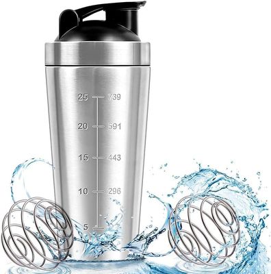 BOTAKI TUKA Stainless Steel Protein Shaker Gym Bottle - 750ml | Silver | 100% Leakproof Design with Knob - Ideal for Pre-Post Workout Hydration, Ideal For Protein (Silver)