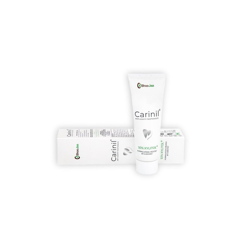 Carinil 10% Xylitol Toothpaste | Anti-Cavity, Diabetic Friendly | Prevents Dry Mouth and Ulcers| No SLS |No Paraben | No Artificial Colours or Flavours | with Fluoride and Herbs - 100gms Pack of 6