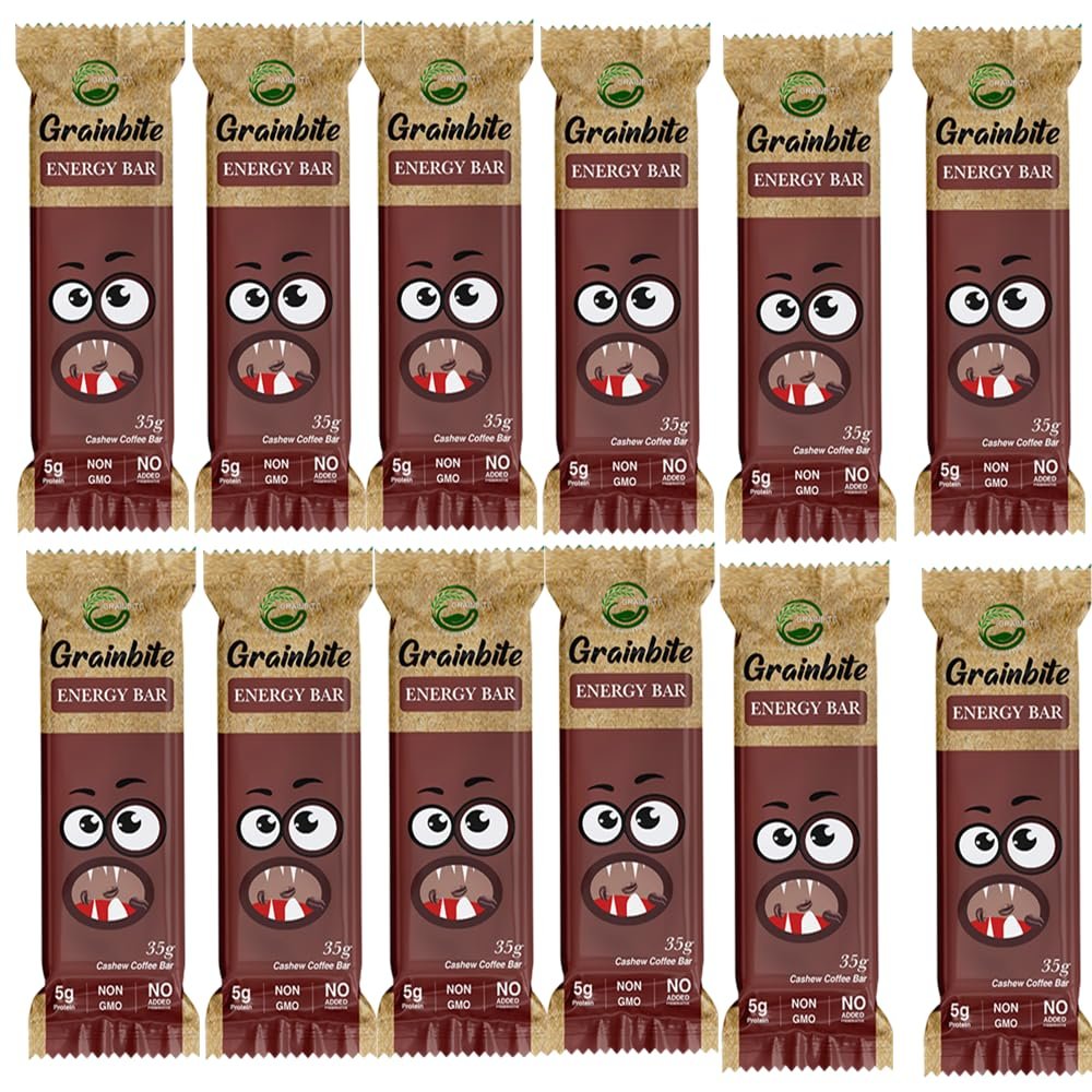 GRAINBITE Cashew Coffee Energy Bar (35 gm, Pack of 12)