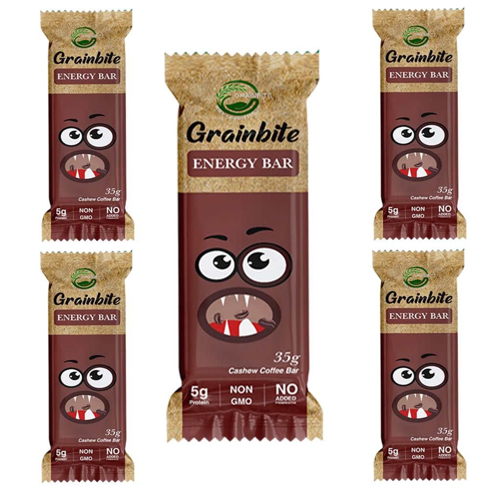 GRAINBITE Cashew Coffee Energy Bar (35 gm, Pack of 5)