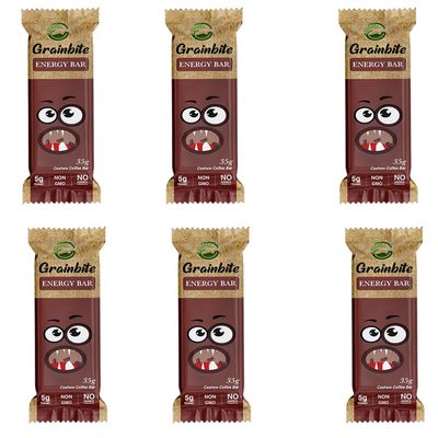 GRAINBITE Cashew Coffee Energy Bar (35 gm, Pack of 6)