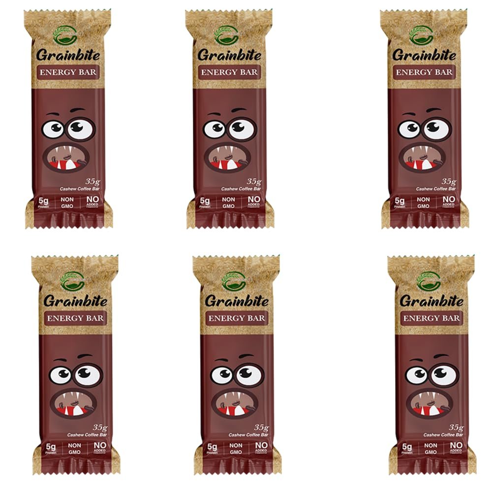 GRAINBITE Cashew Coffee Energy Bar (35 gm, Pack of 6)