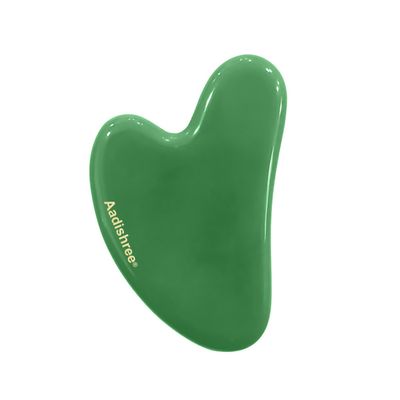 Aadishree Gua Sha Facial Tool | Large Gua Sha Heart - Natural Jade Stone Massager for Face to Lift, Decrease Puffiness and Tighten| Trigger Point Treatment | Scraping Massage Tool (Pack of 1) (GREEN STONE GUA SHA)