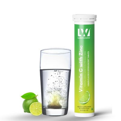 Lukewarm Vitamin C with Zinc | 15 Effervescent Tablets | Lemon Flavour
