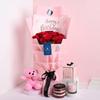 FlowerAura Premium Combo of Fresh Live 12 Red Roses Flower Bouquet With Delicious Jar Cake & Cute Teddy For Birthday | Anniversary | Valentine's Day | New Year | Christmas (Same Day Delivery) view 1