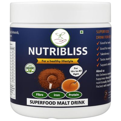 Poshtik Aahar Nutribliss Rich and Nutritious Chocolate Malt Beverage - Perfect for Warm and Cold Beverages Beverage Mix 500g