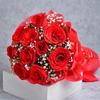 FlowerAura Premium Combo of Fresh Live 10 Red Roses Flowers Bouquet With Delicious 500g Chocolate Cake For Birthday | Anniversary | Valentine's Day | New Year | Christmas (Same Day Delivery) view 3