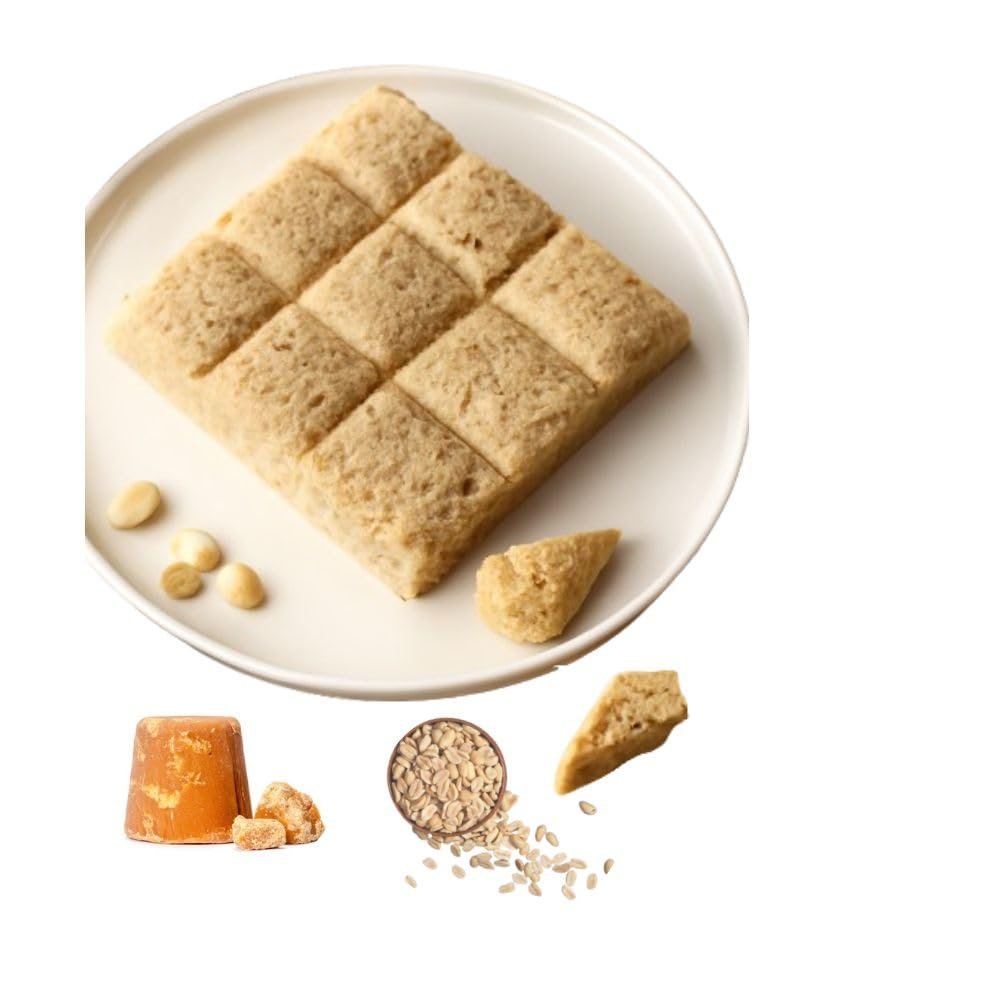 LONAVALA FOODS Famous Malai Chikki - 250 grams | No Added Preservatives And Colours | Aromatic Sesame Seed, Crunchy Nuts & Jaggery | Indian Sweet Butter Chikki Bars