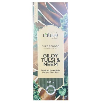 Proveda Nutricio Natural Immunity Booster,New Upgrade formula Pure Giloy Tulsi & Neem Ras, 500 ml