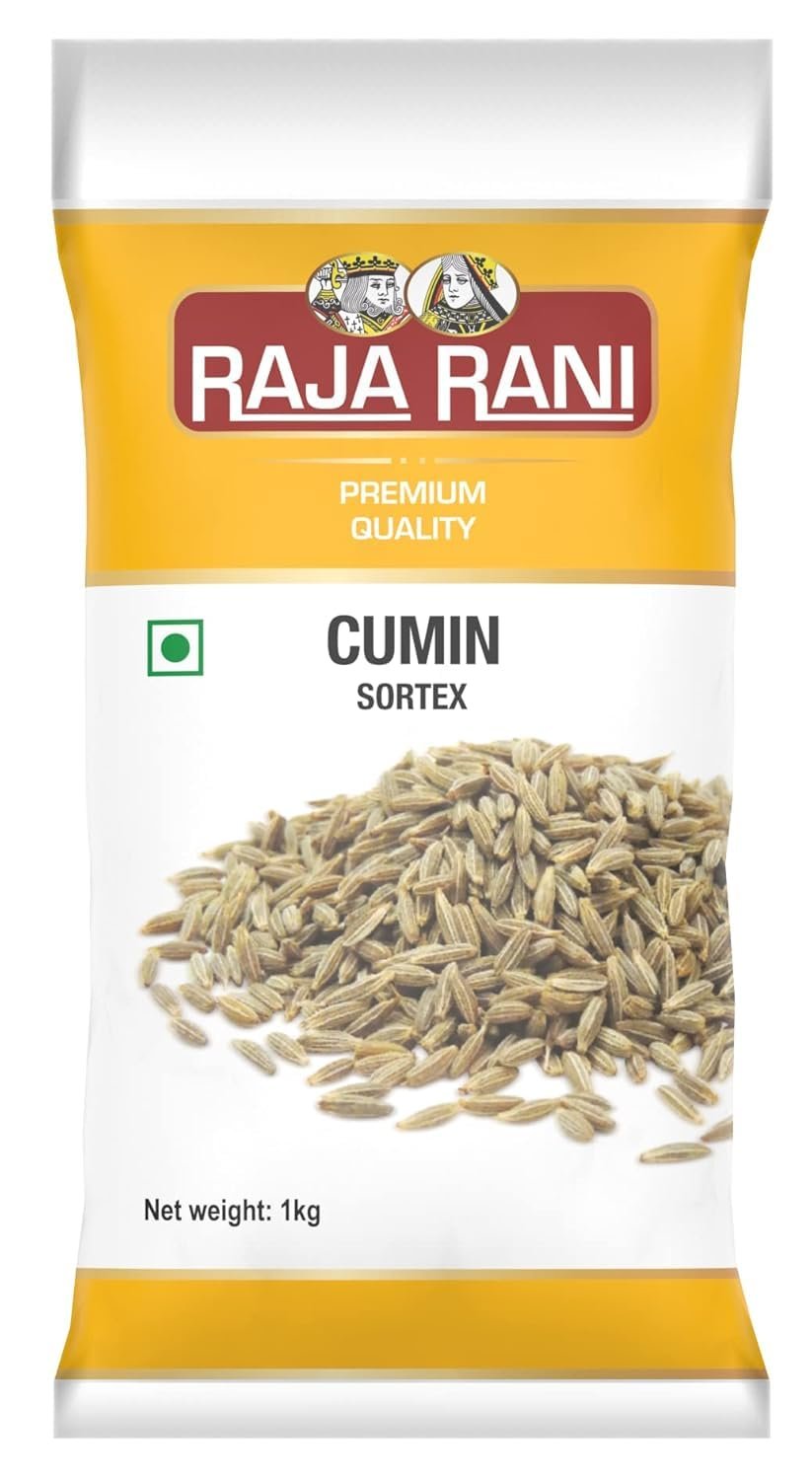 4 PACK COMBO Raja Rani Cumin Seeds Sortex (whole spices),1 kg X 4 Pack (4)