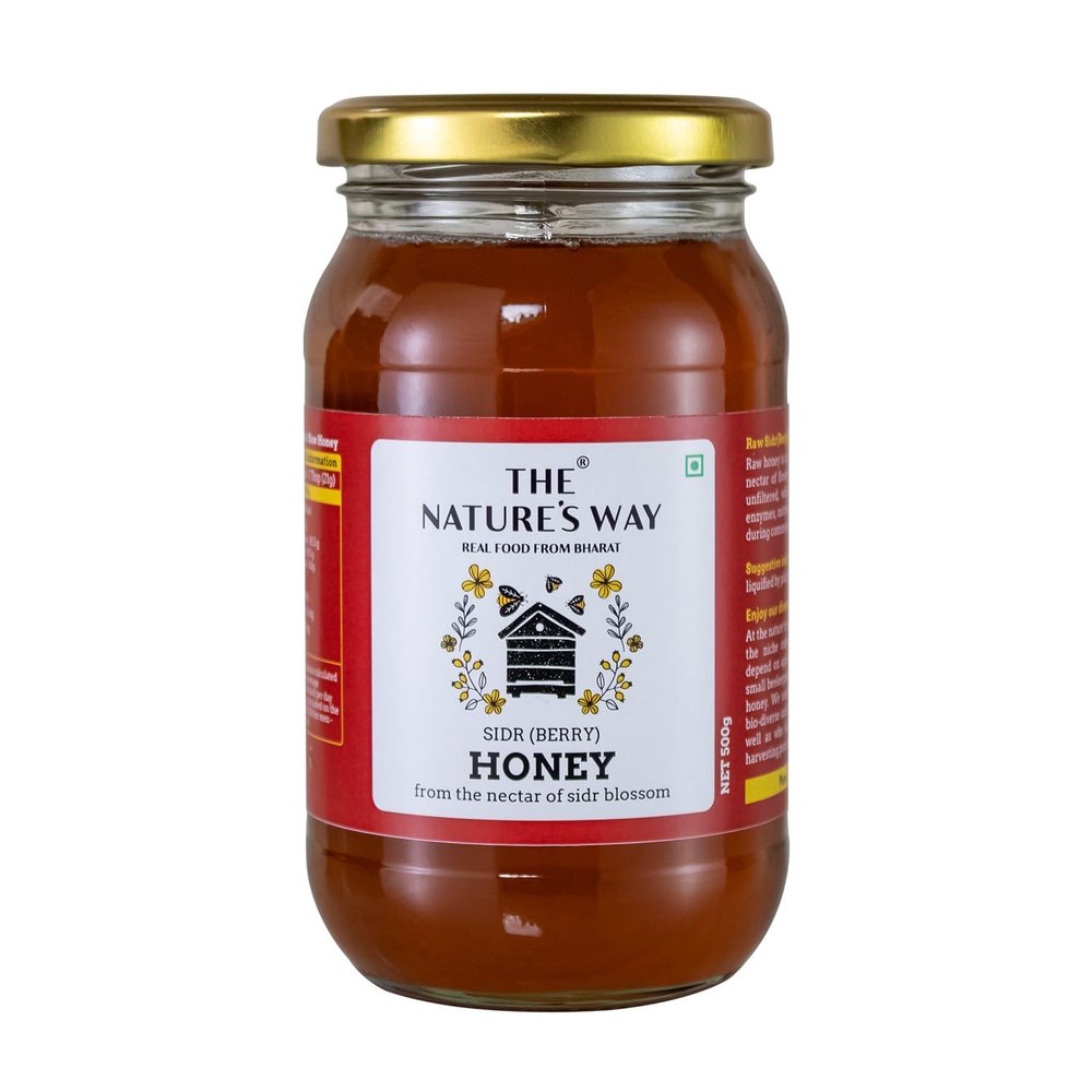 The Natures way 100% Pure Natural Honey 500Gm Unprocessed Berry/Sidr Honey Raw Honey Harvested From Dense Forests Of Aravalli Range Rajasthan