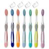 ALAZCO Value Set of 7 Medium Bristles Toothbrush Comfort Hold Soft Silicone Non-Slip & Ergonomic Comes with 4 Toothbrush Ventilated Covers Easy Storage & Travel BPA- Free view 1