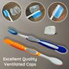 ALAZCO Value Set of 7 Medium Bristles Toothbrush Comfort Hold Soft Silicone Non-Slip & Ergonomic Comes with 4 Toothbrush Ventilated Covers Easy Storage & Travel BPA- Free view 4