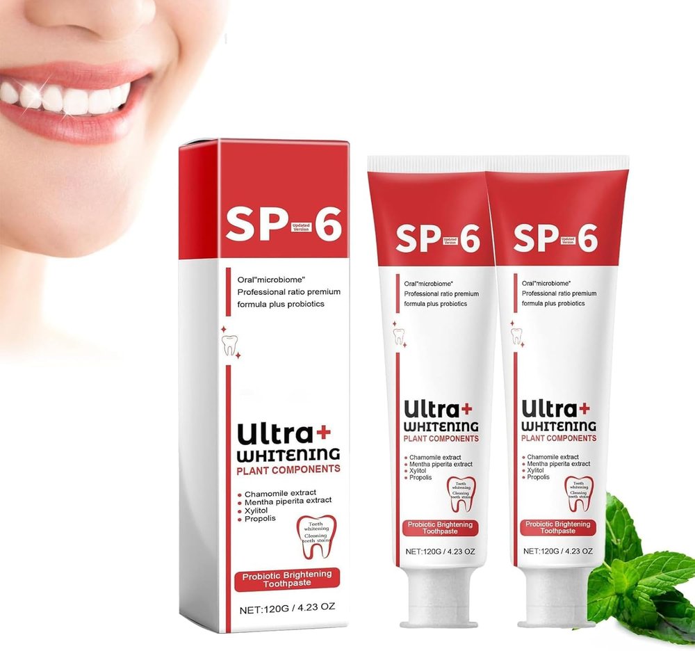 KAATO Sp-6 Toothpaste, Brightening & Stain Removing Toothpaste, sp-6 probiotic whitening toothpasteTeeth Whitener Toothpaste, Natural Tooth Whitener (Pack of 2Pcs)