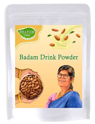 FIT & FOOD TAMIL Almond Drink Mix, Instant Refreshing Drink, Immunity Booster, Rich in Protein, Fibers, Minerals & Healthy Fats, 250g Pouch
