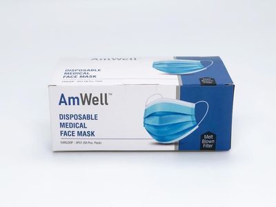 AmWell Disposable Medical 3 Ply Face Mask With Melt Blown Filter (Blue)