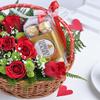FlowerAura Romantic Hamper Includes Fresh Live 11 Red Roses Flowers With 16 Chocolates In Basket For Valentine's Day Gift, Birthday Gift, Anniversary Gift & Mother's Day Gift (Same Day Delivery) view 2