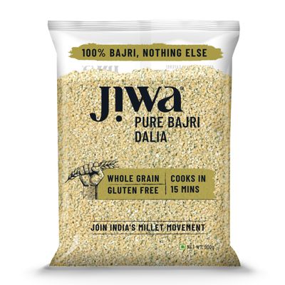 Jiwa Pure Bajri Dalia | Cooks In 15 Minutes | Millet | Broken Pearl Millet Daliya | Gluten Free | 500 g